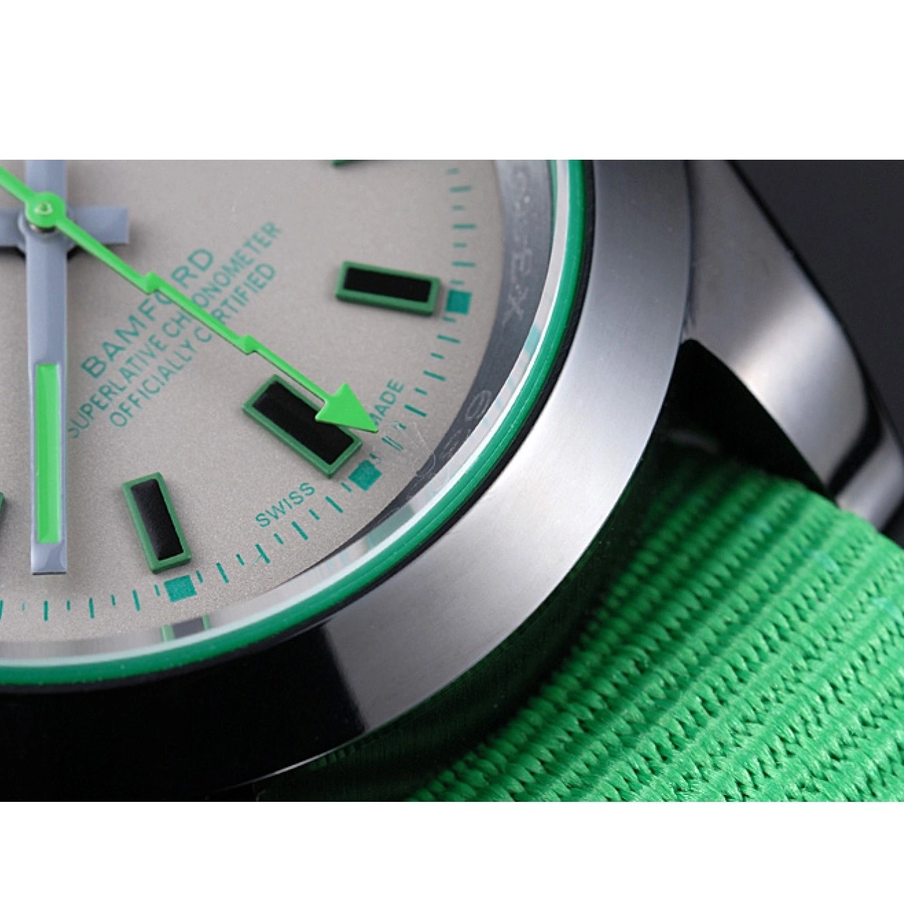 AAA replica watch Strap Milgauss Bamford 622004 Green Rolex Nylon 0723